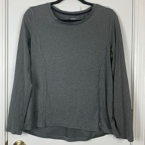 Danskin Now heather grey mesh long sleeved workout top size large 12-14.